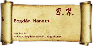 Bogdán Nanett névjegykártya